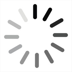 Fototapeta premium Loading progress icon vector illustration showing circular status buffer indicator graphics.