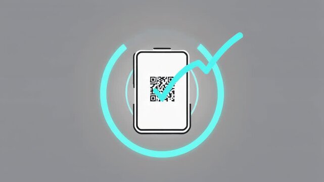 QR Payment Finance Icon Animation Loop