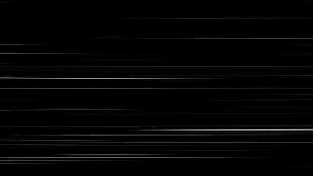 Anime speed line background animation on black. Abstract white anime speed lines motion on black. 
black anime background, manga speed line motion backgrounds