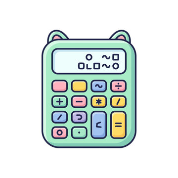 Cute Cat Ear Calculator, Pastel Math Tool, Adorable Gadget for Study and Fun