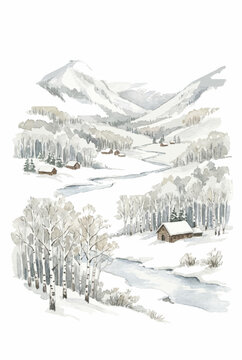 Snow-Dusted Aspen Valley.
