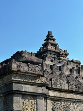 Ancient Stone Relief and Carved Architecture of Sambisari Temple in Central Java Indonesia