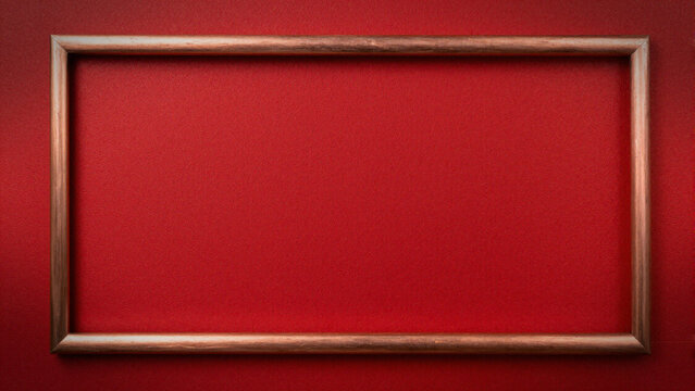 copper frame on deep red background