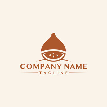 Minimalist fig fruit logo design