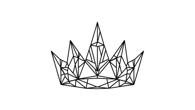 Minimalist geometric crown outline composed of sharp, angular lines and triangles