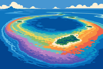 Obraz premium Rainbow Reef Atoll