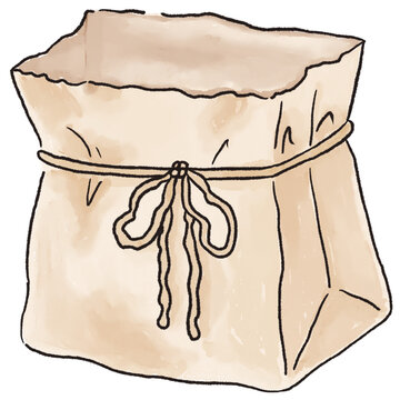 watercolor Paper bag, Paper bag for graphic resources