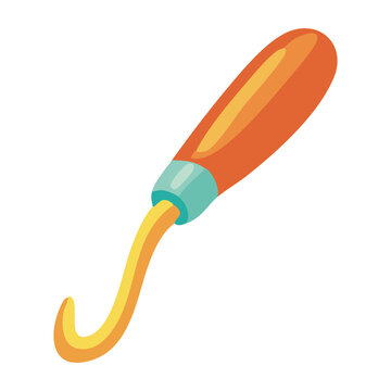 Curved Awl Leather Tool Icon Illustration