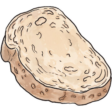 Watercolor a slice of bread Clipart for Graphic Resources