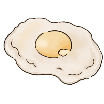 Watercolor Fried egg Clipart PNG with Transparent Background