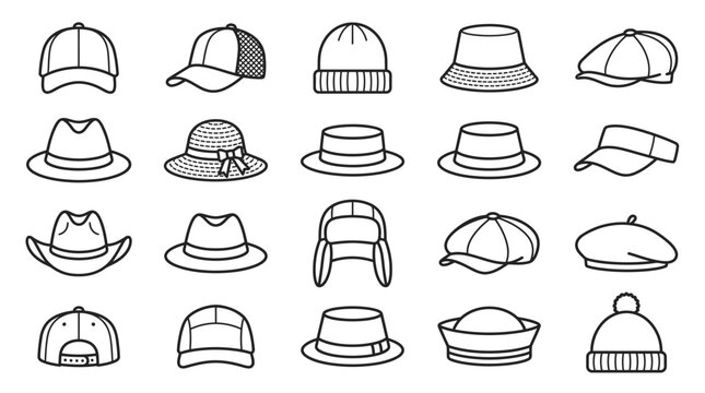 Variety of Different Hats for Men.
