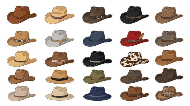 Collection of various stylish hats.