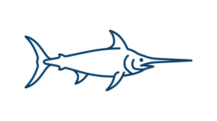 Fototapeta premium Swordfish Outline Vector Illustration
