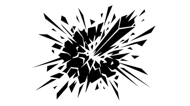 Shattered Glass Effect Vector Art, Abstract Explosion Graphic