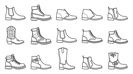 Fototapeta premium Collection of various footwear designs.