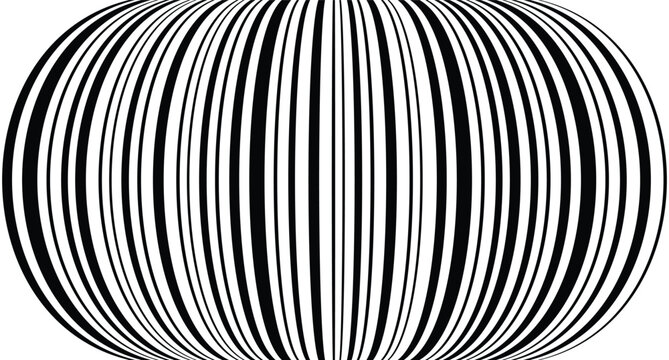 Abstract Black and White Geometric Spiral Pattern with Optical Illusion Lines, Metallic Texture, 3D Wave Design and Modern Artistic Wallpaper Background