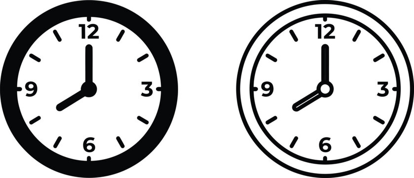 Wall Clock Icon Collection for School, Classroom and Time Management