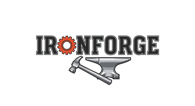 Ironforge logo with anvil hammer.