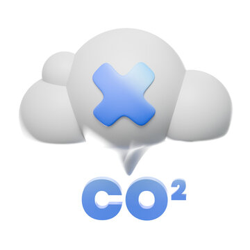 3D Zero Carbon Goal Icon Representing CO2 Emission Reduction for ESG Sustainability