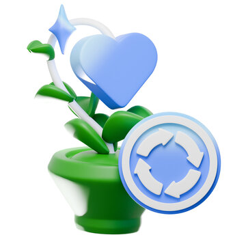 3D Circular Ecosystem Sustainability Icon