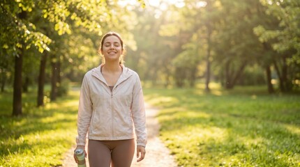 Woman enjoys a healthy walk for World Lungs Day