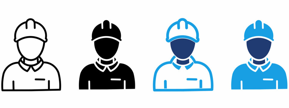 Construction Worker avatar icon collection. Containing Engineer, Builder, Architect, Hardhat and more icons.