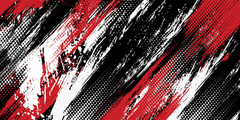 Gaming esport background striking stripes electric banner vector illustration design red black grunge brush wing comic pattern modern abstract concept livery stripes decal paint splash splatter.eps 10 © Samsul