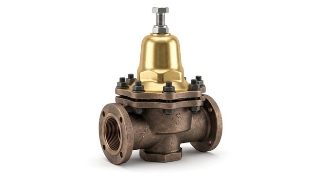 Professional brass industrial pressure reducing valve for water pipeline flow control.
