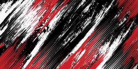Gaming esport background striking stripes electric banner vector illustration design red black grunge brush wing comic pattern modern abstract concept livery stripes decal paint splash splatter.eps 10 © Samsul