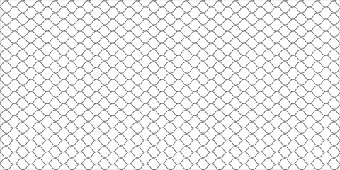 Fishing or soccer net. Repeated hexagon pattern. Black wired mesh texture isolated on white background. Metallic or fabric fence, cage or lattice structure. Vector graphic Illustration. © Rudi