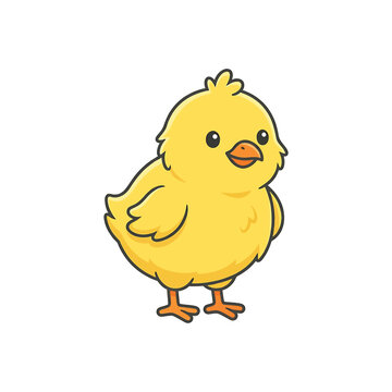 Cute Yellow Cartoon Baby Chick.