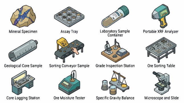 Collection of Laboratory and Industrial Equipment Illustrations.