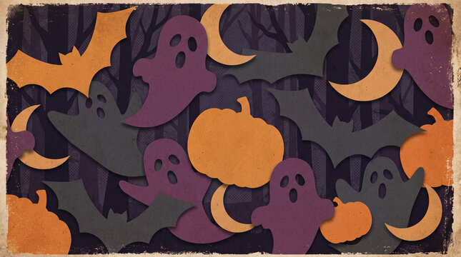 Halloween seamless pattern background