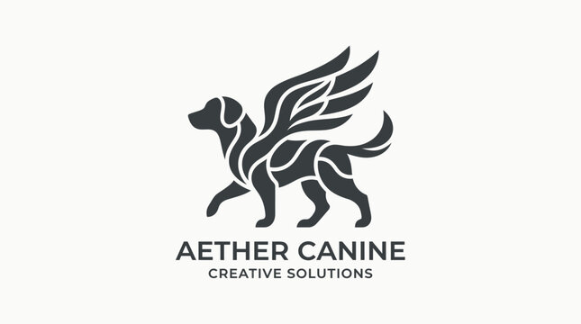 Winged Dog Logo Design.