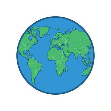 Globe Earth Planet World Map.