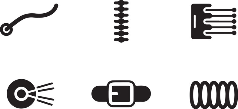 Industrial mechanical parts including wavy wire spring zipper teeth connector spray nozzle belt buckle and heavy duty coil set.