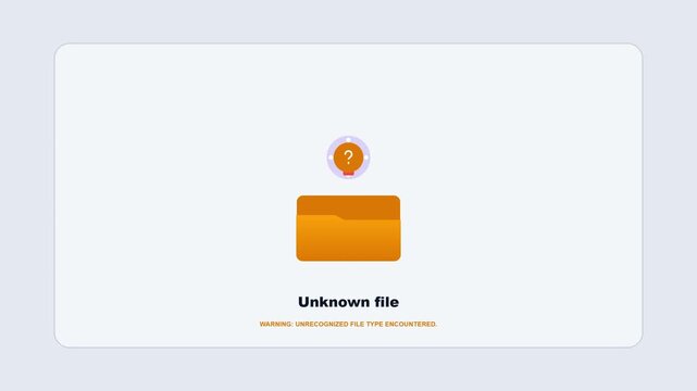 AI File Management and Sorting Animation with Directory Classification and Unknown File Alert