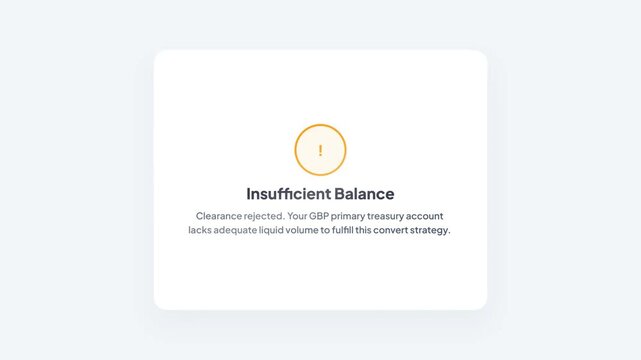 Foreign Currency Money Exchange Simulator and Account Insufficient Balance Rejection Alert UI Interface Video Template