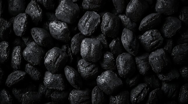 Unlit Black Charcoal Briquettes Texture Barbecue Background