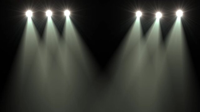 Stage spotlight beam overlay isolated on black background