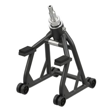 Motorcycle rear stand, black metal, for repair and maintenance