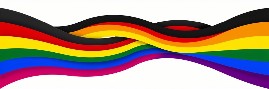 Dynamic horizontal wave composition inspired by the Intersex-inclusive Progress Pride flag
