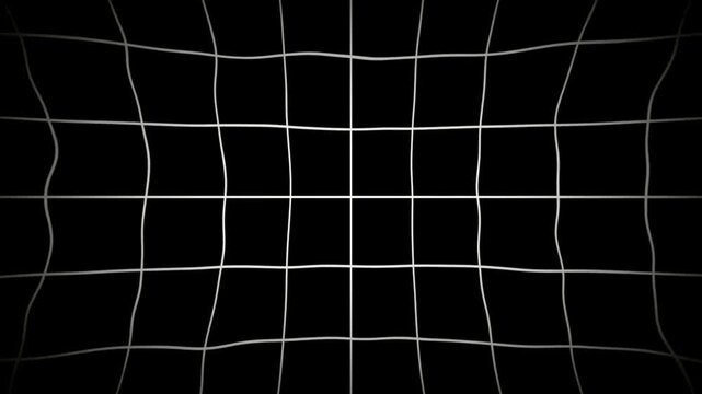 Monochrome mesh network background featuring curved net lines gently moving in a loop