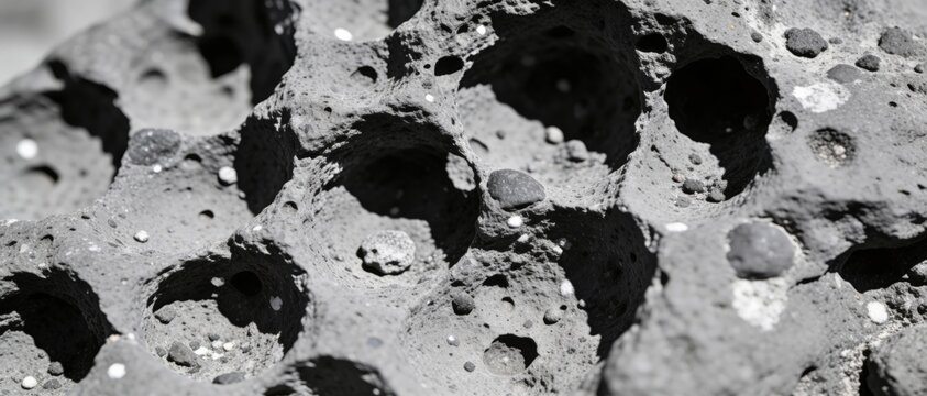 Cratered lunar surface showcases stark contrasts.