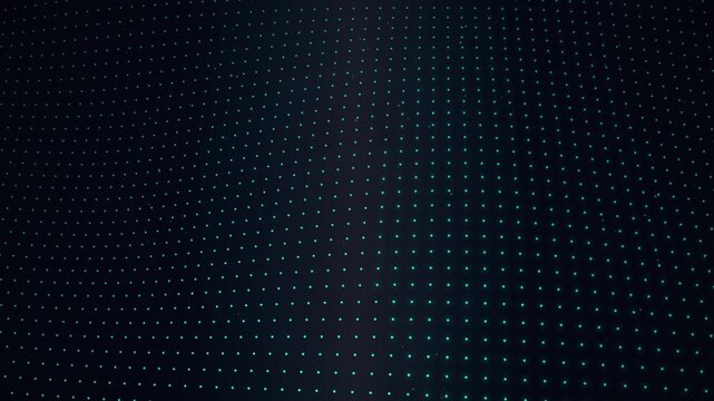 Abstract digital grid of glowing green dots on a dark background, futuristic data visualization, technology network pattern