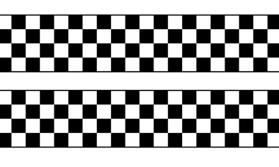 Obraz premium Racing finish line vector icon with checkered flag pattern banner and posts isolated on white background for sports design