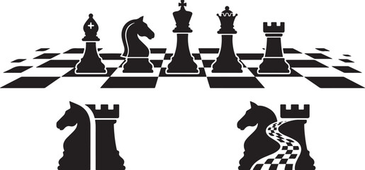 Full Complete Chess Set Starting Lineup With All Pawns Rook Knight Bishop Queen King On Board © Babur