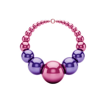 Pink and Purple Beaded Bracelet on White Background