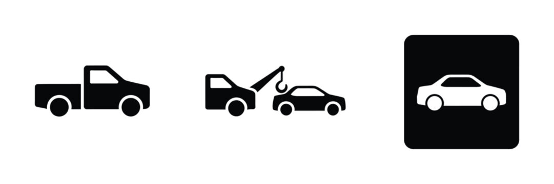 No parking vector sign collection featuring tow-away symbols, prohibited parking road signs, traffic warning icons, vehicle restriction and public safety graphics, modern flat vector illustration
