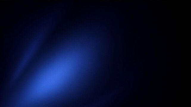Dark blue background with spotlight. Glowing beam of light on black. Moody atmosphere.